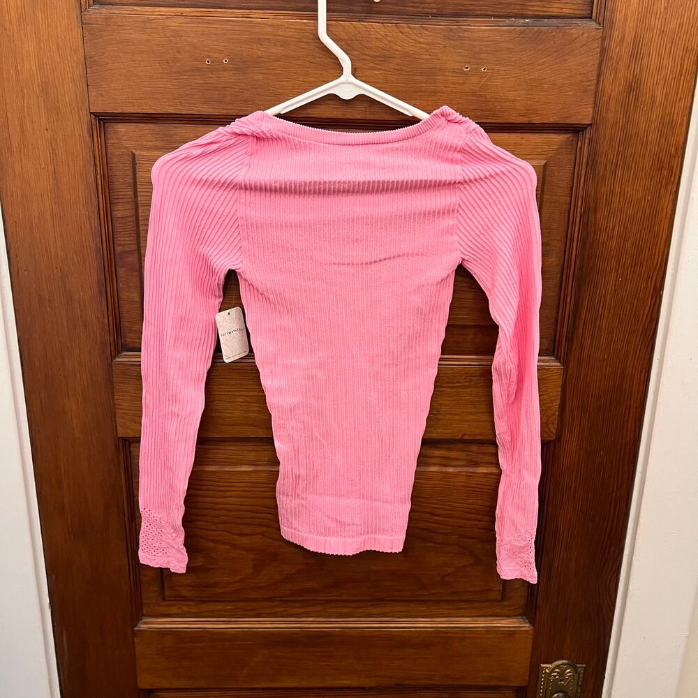 Free People Dynamic Duo Long Sleeve sz M/L NWT's Pink $58 - Picture 5 of 6